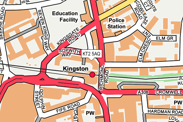 KT2 5AQ map - OS OpenMap – Local (Ordnance Survey)