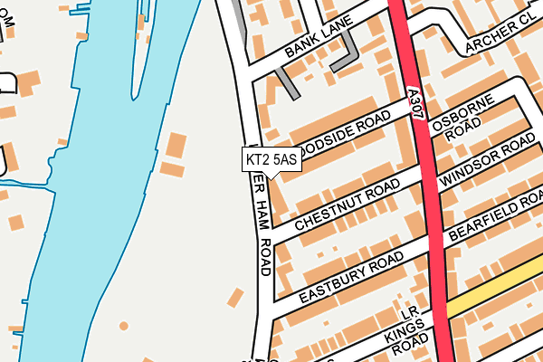 KT2 5AS map - OS OpenMap – Local (Ordnance Survey)