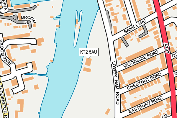 KT2 5AU map - OS OpenMap – Local (Ordnance Survey)
