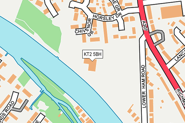 KT2 5BH map - OS OpenMap – Local (Ordnance Survey)