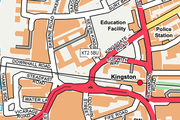 KT2 5BU map - OS OpenMap – Local (Ordnance Survey)