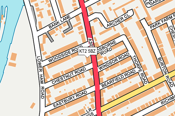 KT2 5BZ map - OS OpenMap – Local (Ordnance Survey)