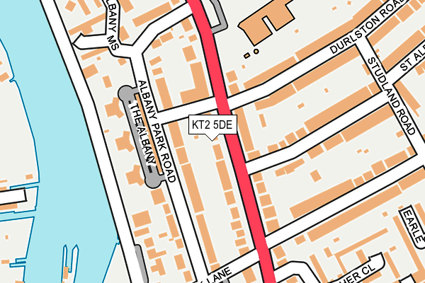 KT2 5DE map - OS OpenMap – Local (Ordnance Survey)