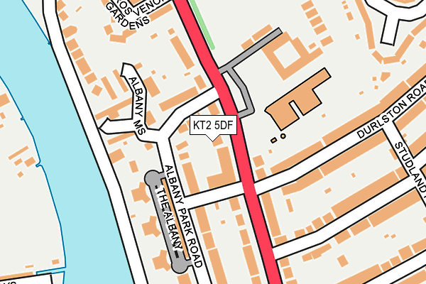 KT2 5DF map - OS OpenMap – Local (Ordnance Survey)