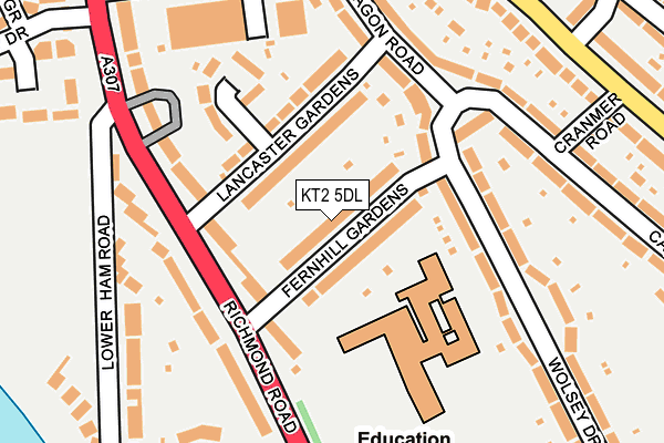 KT2 5DL map - OS OpenMap – Local (Ordnance Survey)