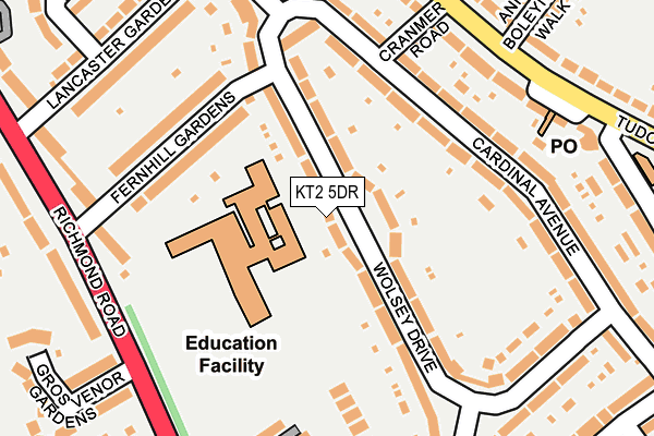 KT2 5DR map - OS OpenMap – Local (Ordnance Survey)