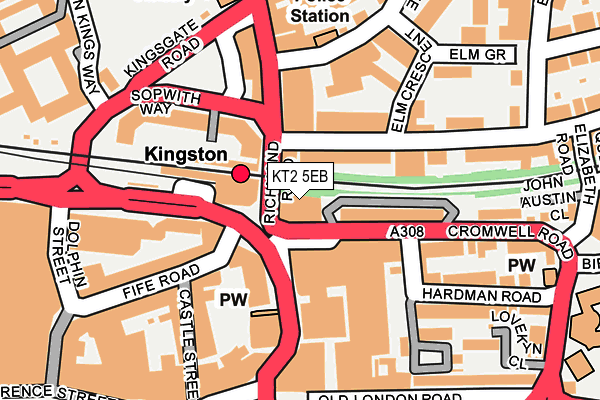 KT2 5EB map - OS OpenMap – Local (Ordnance Survey)