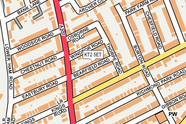 KT2 5ET map - OS OpenMap – Local (Ordnance Survey)