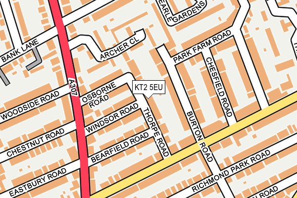 KT2 5EU map - OS OpenMap – Local (Ordnance Survey)