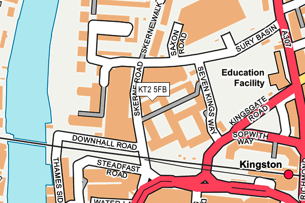 KT2 5FB map - OS OpenMap – Local (Ordnance Survey)