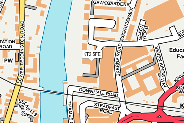 KT2 5FE map - OS OpenMap – Local (Ordnance Survey)