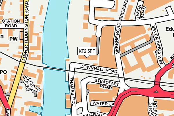 KT2 5FF map - OS OpenMap – Local (Ordnance Survey)