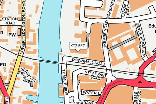 KT2 5FG map - OS OpenMap – Local (Ordnance Survey)