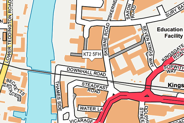 KT2 5FH map - OS OpenMap – Local (Ordnance Survey)