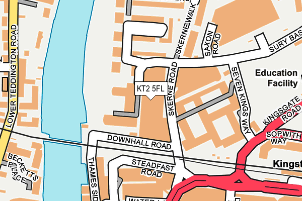 KT2 5FL map - OS OpenMap – Local (Ordnance Survey)