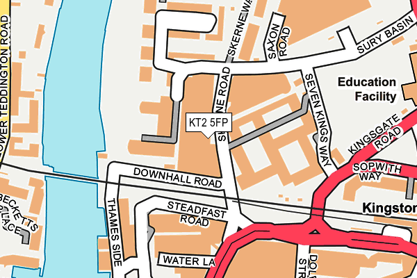 KT2 5FP map - OS OpenMap – Local (Ordnance Survey)