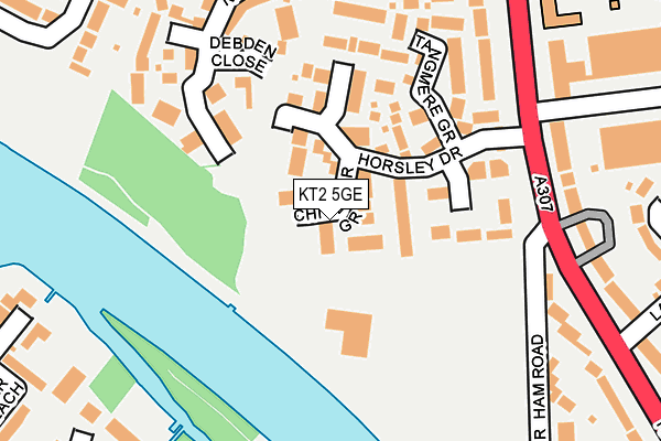 KT2 5GE map - OS OpenMap – Local (Ordnance Survey)