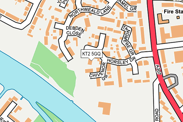 KT2 5GQ map - OS OpenMap – Local (Ordnance Survey)