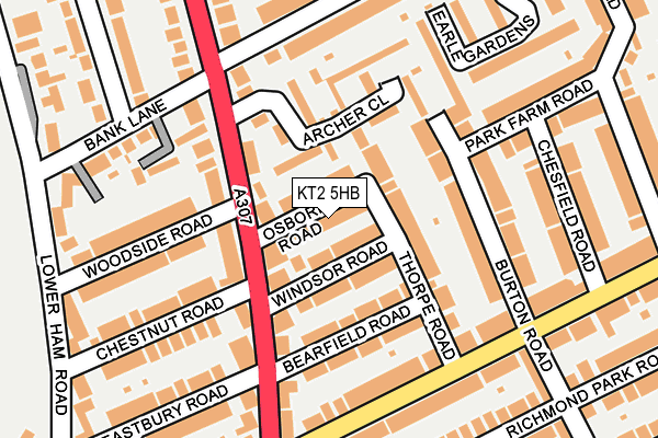 KT2 5HB map - OS OpenMap – Local (Ordnance Survey)