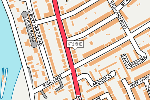 KT2 5HE map - OS OpenMap – Local (Ordnance Survey)