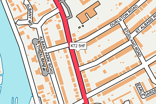 KT2 5HF map - OS OpenMap – Local (Ordnance Survey)