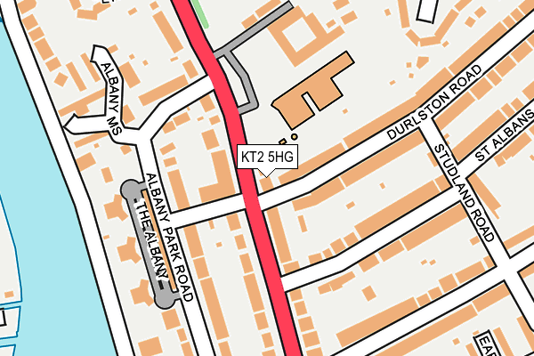 KT2 5HG map - OS OpenMap – Local (Ordnance Survey)