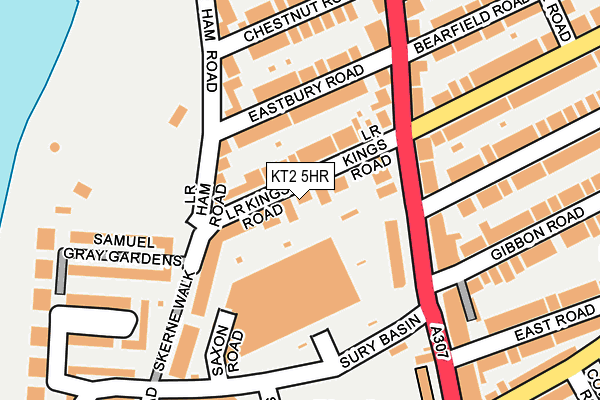 KT2 5HR map - OS OpenMap – Local (Ordnance Survey)