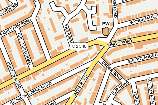 KT2 5HU map - OS OpenMap – Local (Ordnance Survey)