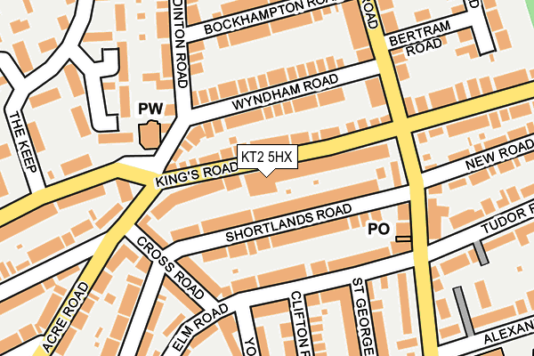 KT2 5HX map - OS OpenMap – Local (Ordnance Survey)