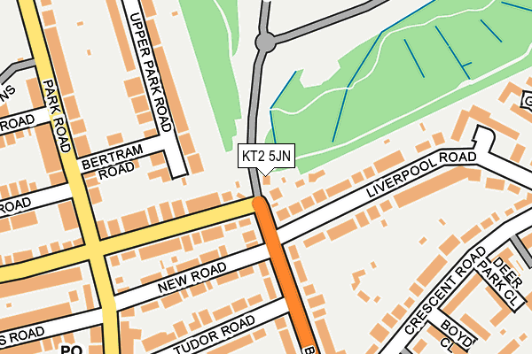 KT2 5JN map - OS OpenMap – Local (Ordnance Survey)