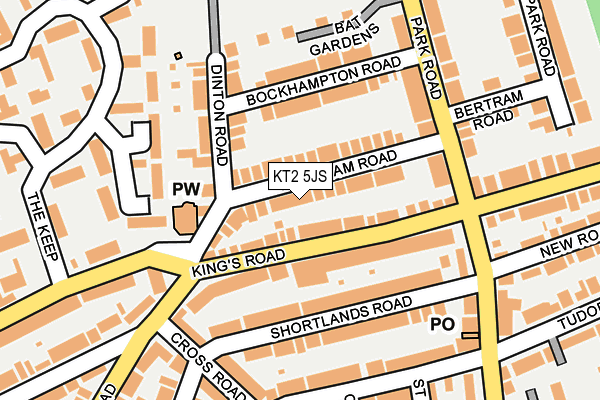 KT2 5JS map - OS OpenMap – Local (Ordnance Survey)