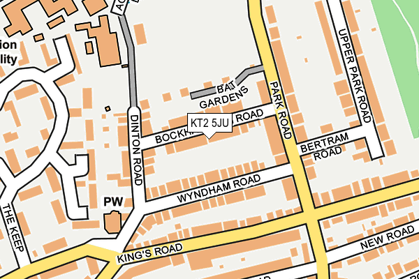 KT2 5JU map - OS OpenMap – Local (Ordnance Survey)