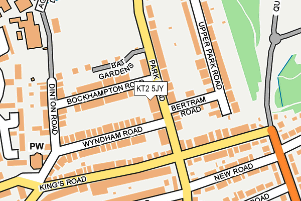 KT2 5JY map - OS OpenMap – Local (Ordnance Survey)