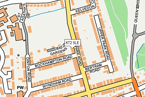 KT2 5LE map - OS OpenMap – Local (Ordnance Survey)