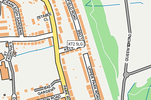 KT2 5LG map - OS OpenMap – Local (Ordnance Survey)