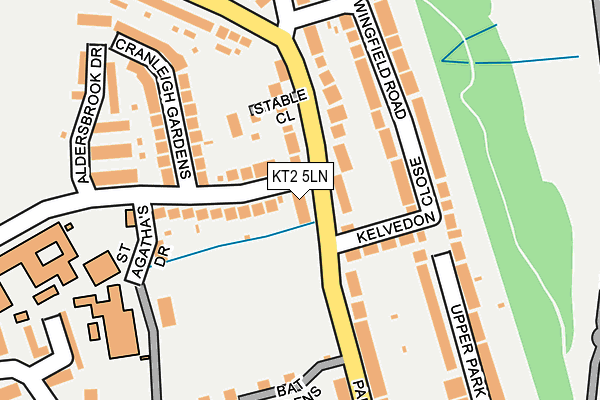 KT2 5LN map - OS OpenMap – Local (Ordnance Survey)