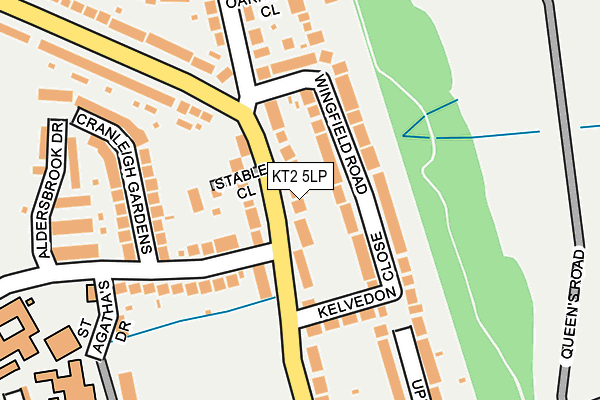 KT2 5LP map - OS OpenMap – Local (Ordnance Survey)