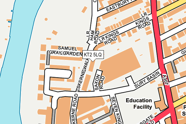 KT2 5LQ map - OS OpenMap – Local (Ordnance Survey)