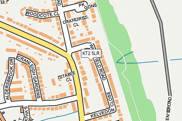 KT2 5LR map - OS OpenMap – Local (Ordnance Survey)