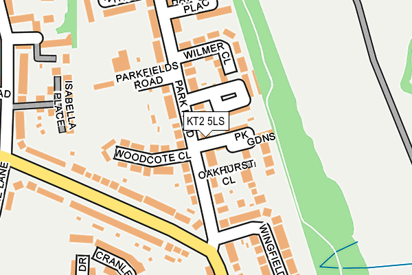 KT2 5LS map - OS OpenMap – Local (Ordnance Survey)