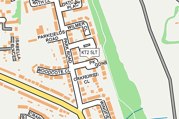 KT2 5LT map - OS OpenMap – Local (Ordnance Survey)