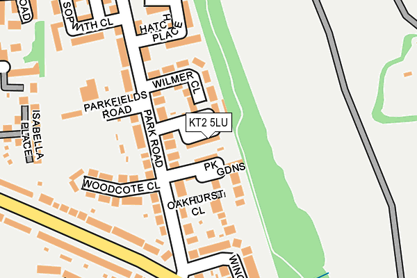 KT2 5LU map - OS OpenMap – Local (Ordnance Survey)