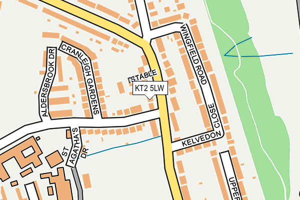 KT2 5LW map - OS OpenMap – Local (Ordnance Survey)