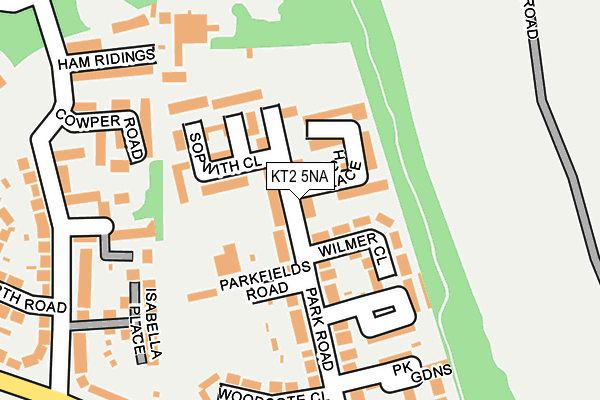 KT2 5NA map - OS OpenMap – Local (Ordnance Survey)