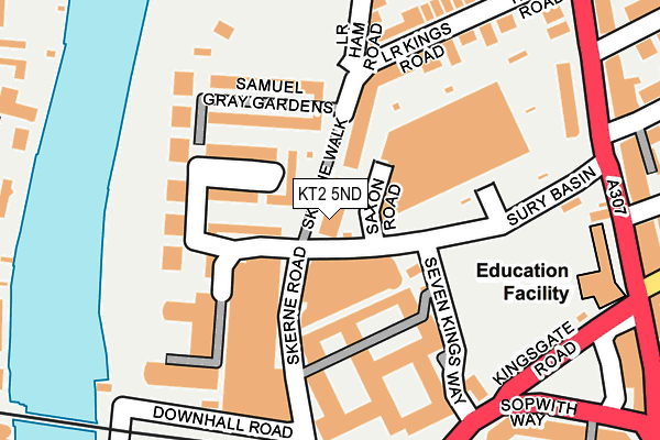 KT2 5ND map - OS OpenMap – Local (Ordnance Survey)
