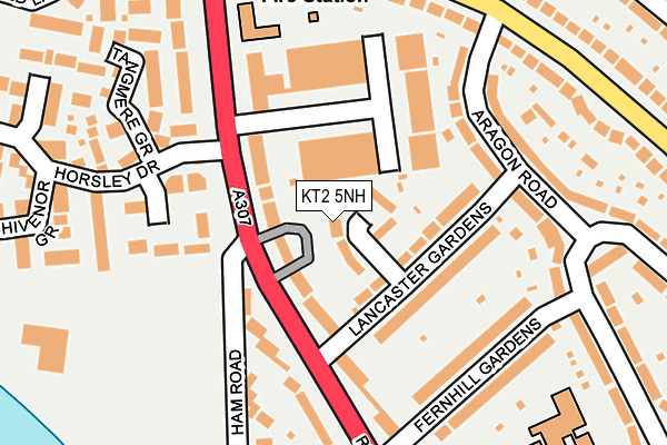 KT2 5NH map - OS OpenMap – Local (Ordnance Survey)