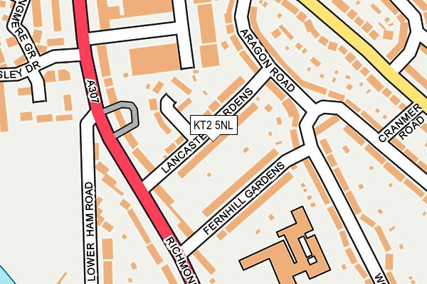 KT2 5NL map - OS OpenMap – Local (Ordnance Survey)