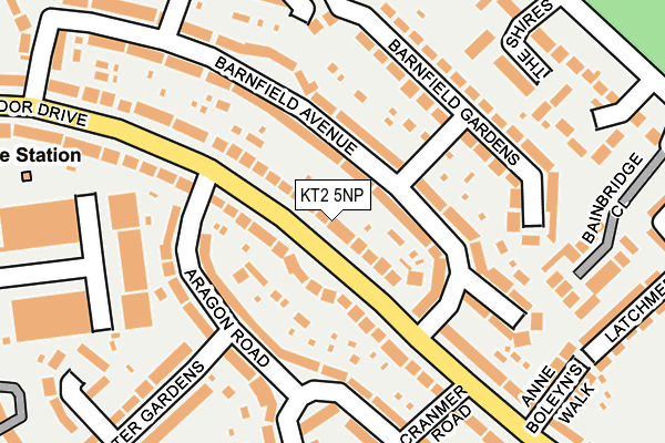 KT2 5NP map - OS OpenMap – Local (Ordnance Survey)