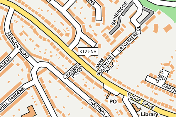 KT2 5NR map - OS OpenMap – Local (Ordnance Survey)