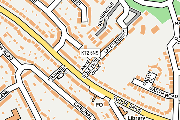 KT2 5NS map - OS OpenMap – Local (Ordnance Survey)